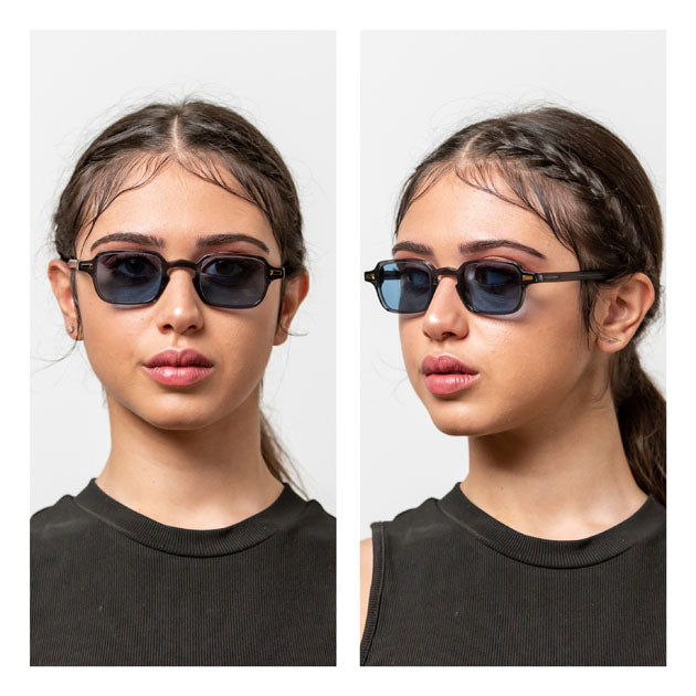 Luigi: vintage style rectangular shaped acetate sunglasses - Kyme Eyewear