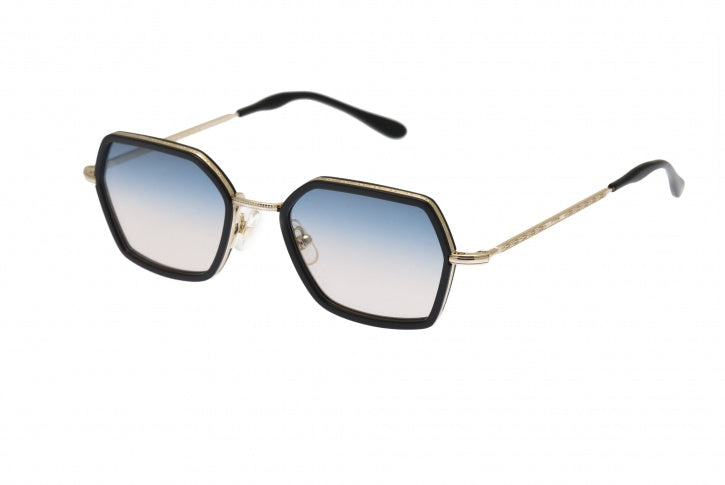 Ben: occhiali da sole squadrati in metallo con anello in acetato