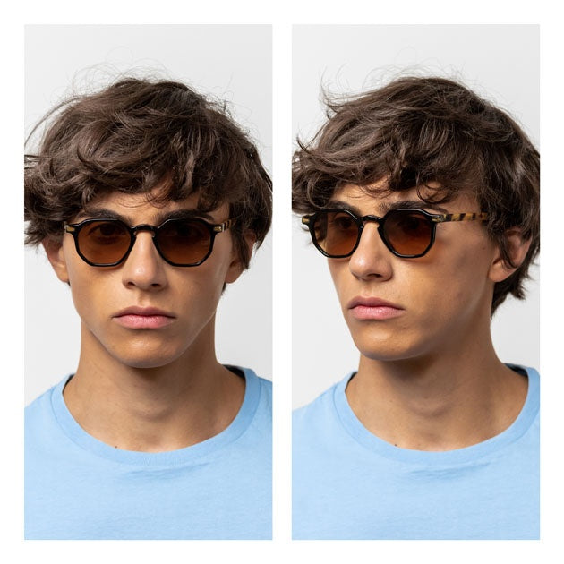 Alain: vintage style rectangular shaped acetate sunglasses - Kyme Eyewear